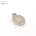 Oval silver stainless steel letter B pendant DIY accessory charm for jewelry making - Letter B(ZA2254S-B) / Pendant Only / Silver