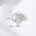 Silver bow pendant with cubic zirconia inlay, measuring 23.17mm by 21.22mm and 2.37g weight - Silver Plated White Zirconia Bow