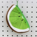 Mini portamonete in peluche a forma di kiwi con ricamo e catenella in metallo - Verde