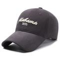 Dark grey cotton baseball cap with white Alabama 1895 embroidery and curved brim - Gray