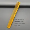Macro detail of professional yellow hair comb AH-07 showing 21.5cm length dimensions - AH-07