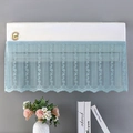 Light blue lace air conditioner cover with floral patterns and wavy edges - Dreamy Green/Flat