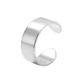 Minimalistische zilveren holle buis oorklem met een gepolijste metalen afwerking - Zilver