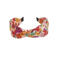 Floral twist headband featuring multi-color bohemian prints on a white fabric base - Colorful Floral Watermelon Red (FK-B080 Watermelon Red)