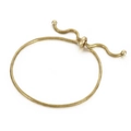 Bracelet chaîne serpent dorée minimaliste avec fermoir coulissant réglable et perles - Or (KB154062-KFC)