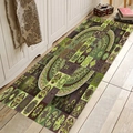 Ethnic floral flannel rug set with mandala patterns for bathroom and living room decor - 40x60cm / Style 2-Forest Green Mandala
