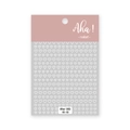 Adhesive nail art sticker with white heart patterns on grey background sheet - Heart Series / White