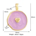 Ciondolo a cuore in marmo rosa e rame dorato, 15mm x 20mm per creazione gioielli - Cuore / Lavanda