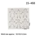 White silicone mold featuring 6 gingerbread man designs for Christmas baking and DIY crafts - Gray