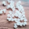 Mini 2cm semi-transparent white natural agate crystal mushroom ornaments on wood surface - White Crystal