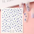 3D nail art stickers featuring blue four-pointed stars and model TH-1053 decals - TH-1053 (Blue Cross Star)