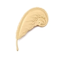 Baroque style matte gold feather brooch with detailed vintage metallic textures - Gold Feather