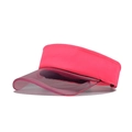 Detail of bright pink sports sun visor with long transparent brim and fabric strap - Head Circumference 55-60cm / Transparent Rose Red