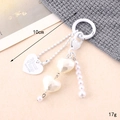 Detail of 10cm resin heart charm with pearls and matte white heart pendant for bags - Small Pendant / Artificial Pearl Heart Chain Charm(K4616)