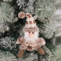 Gnomo di Natale in maglia marrone con ricamo a fiocco di neve e cappello a quadri - Babbo Natale