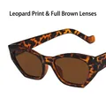 Fashionable leopard print cat-eye sunglasses with brown lenses for a retro chic look - Leopard Full Tea