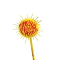 Golden sun-shaped Merry Christmas acrylic cake topper for holiday party decorations - Merry Christmas Sun Shape