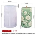 Floral cylinder silicone mold GJ-059 for daisy pattern candles and DIY resin crafts - Spring Flower Pillar C GJ-059