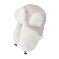 Chapeau d'aviateur d'hiver beige avec doublure en fausse fourrure blanche et boucle - Poche zippée