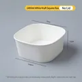 1400ml white kraft paper square food box for salad takeaway and disposable catering - No Lid / 1400ml White Square Box