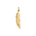 Ciondolo a forma di piuma dorata in acciaio inossidabile placcato 18K per gioielli DIY - Oro (Placcato Oro 18K Sottovuoto)
