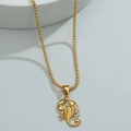 Collar con colgante de escorpión dorado para hombre con cadena veneciana en blanco - Dorado