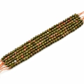 Faceted Unakite Jasper natural stone beads for DIY jewelry making in various sizes - 6mm/20cm / Green & Red