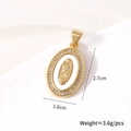 Detail view of oval Virgin Mary pendant with gold plating and cubic zirconia border - Oval Religious Virgin Mary (Pendant Only)