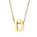 Collana dorata con ciondolo lettera D e catena a O in acciaio inossidabile lucido - Lettera D(KN233994-Z)