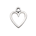 Silver hollow heart charm pendant in vintage alloy for DIY jewelry and necklaces - Hollow Heart Style (13336)