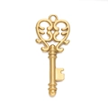 Golden stainless steel heart-shaped vintage key pendant charm for jewelry making - Gold 550# Vintage Key / 13.5*33mm