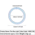 Elastico a spirale blu olografico con diametro esterno 5cm e spessore filo da 0,6cm - Luce Blu Sottile