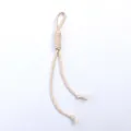 Adjustable beige braided nylon cord with loop and knots for bags and phones - Light Khaki