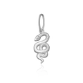 Elegant S925 sterling silver snake pendant with detailed scales and a polished silver finish - 925 Silver / Platinum-Snake