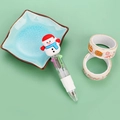 Christmas snowman 4-color ballpoint pen with retractable multicolor ink and 3D topper - Christmas Series 11-Snowman