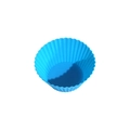 Sky blue fluted round silicone muffin cup for baking cupcakes and desserts - Large / Sky Blue