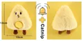 Detail view of plush cat toy with catnip showing 12cm dimensions and embroidered face - Cheese