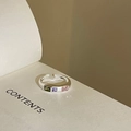 Close-up of silver open ring with colorful square gems on book pages - Adjustable Open / Three-color Square Stone Style (J3377)