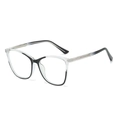 Cat-eye brilmontuur van transparant en zwart TR90 materiaal met metalen versterking - Transparant Zwart