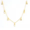 Collier en argent sterling 925 doré avec pendentifs en zircone rectangulaires - Or-Zircon Blanc