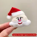 Cute plush Santa Claus brooch with embroidery details in red and white colors - Moustache Santa Claus