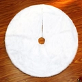 Jupe de sapin de Noël blanche en fausse fourrure de lapin avec texture pelucheuse douce - 78CM / Blanc (Double Face)