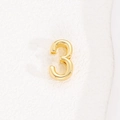 Polished golden stainless steel number 3 charm for adjustable mesh strap bracelet - Number 3