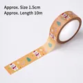 Christmas washi tape with polar bear and tree pattern, width 1.5cm, length 10m - Yellow Bear With Red Hat / 10m