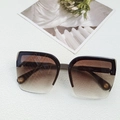 Gafas de sol cuadradas degradadas marrones con montura de purpurina y detalles dorados - Vintage / Té Doble