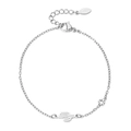 Bracciale minimalista in acciaio inossidabile argento con ciondolo cactus e zircone - Stile Cactus (XN409-3)