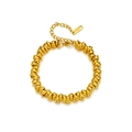 Gold twisted croissant link bracelet in polished stainless steel with extension chain - Twisted Rope Style / Gold