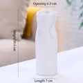 Minimalist white matte ceramic vase with pleated design, height 20.5cm and width 7cm - Bibo (21cm)