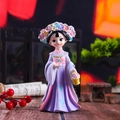 Chinese Tang Dynasty lady figurine in purple hanfu holding a basket, desktop ornament - Style 1B Flower Basket Large