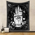 Dettaglio di un arazzo occulto bohémien con occhio mistico e simboli dello zodiaco - 73X95CM / Tessuto Spazzolato